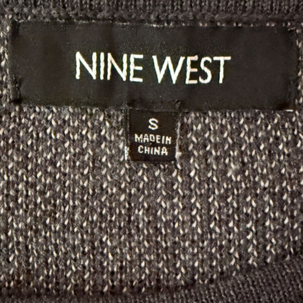 Nine West Digital Bird Print Gray Sweater Dress Size S - Picture 7 of 9